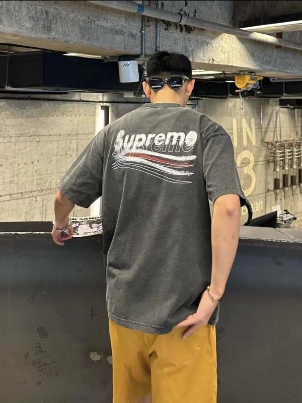 발**** x supreme 웨이브 티셔츠