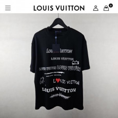루* 수입 LV 인사이드 프린팅 라운드 티셔츠 남여공용 블랙