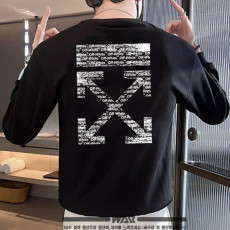 오* X 오프 레터링 패턴 밍크양기모 티셔츠